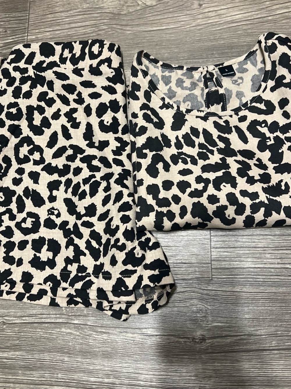 SHEIN Black & Cream High Waist Leopard Shorts with matching sleeveless top.